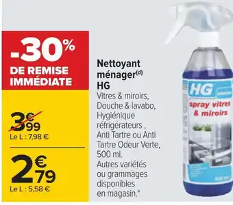 Carrefour Hg nettoyant ménager offre