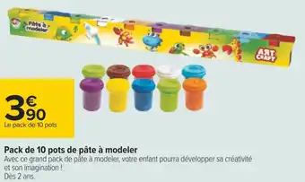 Carrefour Art craft pack de 10 pots de pâte à modeler offre