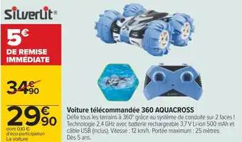 Carrefour Silverlit voiture télécommandée 360 aquacross offre