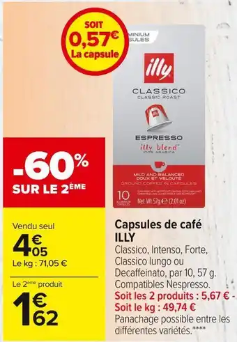 Carrefour Market Illy capsules de café offre