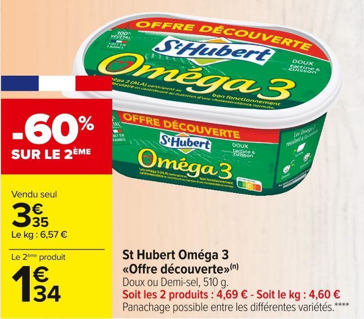 Promo St hubert st hubert oméga 3 offre découverte chez Carrefour Market