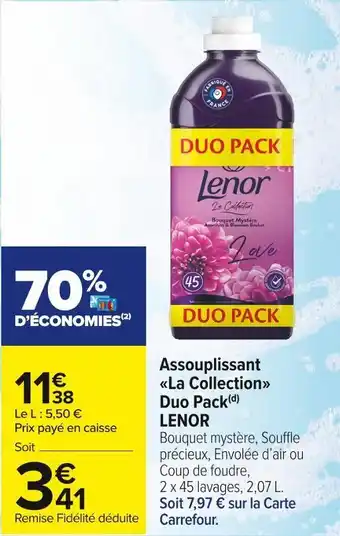 Carrefour Market Lenor assouplissant la collection duo pack offre