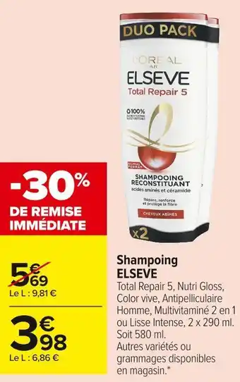 Carrefour Market Elseve shampoing offre