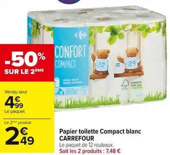 Carrefour Market Carrefour papier toilette compact blanc offre