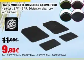 Autobacs Tapis Moquette Universel Gamme Fluo offre