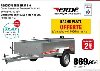Autobacs Remorque Erde First 210 offre