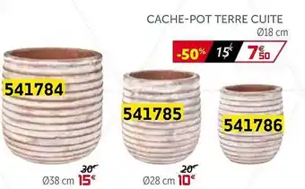 Gifi Cache-pot Terre Cuite 38cm 28cm 18cm offre