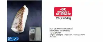 Dos de morue dessalé kirkland signature