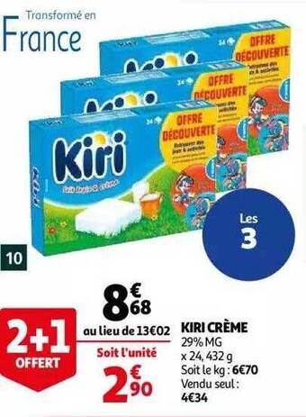 Auchan Kiri crème offre