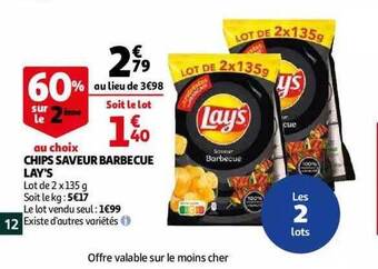 Auchan Chips saveur barbecue lay's offre