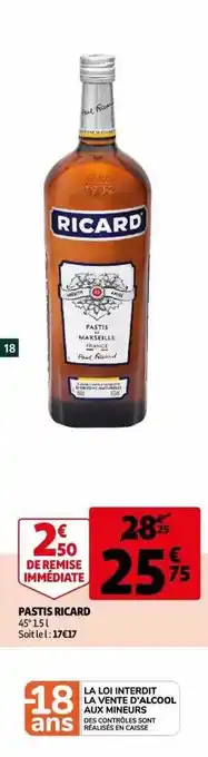 Auchan Pastis ricard offre