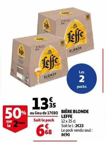 Auchan Bière blonde leffe offre