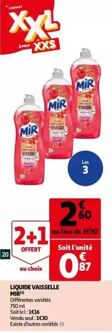 Auchan Liquide vaisselle mir offre