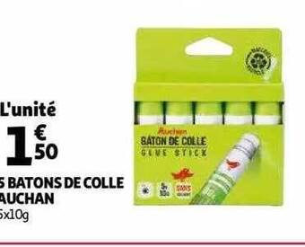 Auchan 5 batons de colle auchan offre