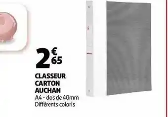 Auchan Classeur carton auchan offre