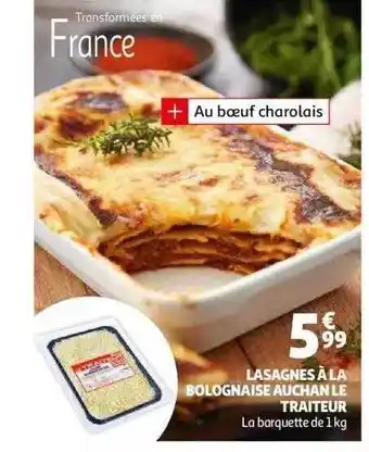 Auchan Lasagnes à la bolognaise auchan le traiteur offre