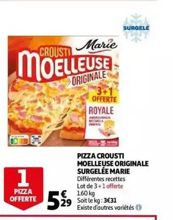 Auchan Pizza crousti moelleuse originale surgelée marie offre