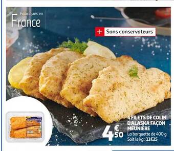 Auchan 4 filets de colin d'alaska façon meunière offre