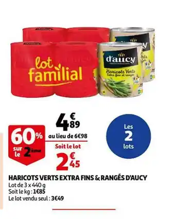 Auchan Haricots verts extra fins & rangés d'aucy offre