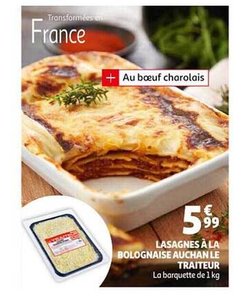 Auchan Lasagnes à la bolognaise auchan le traiteur offre