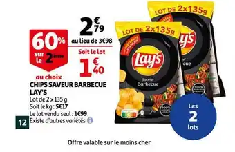 Auchan Chips saveur barbecue lay's offre
