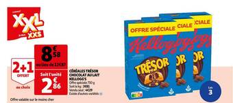 Auchan Céréales trésor chocolat au lait kellogg's offre