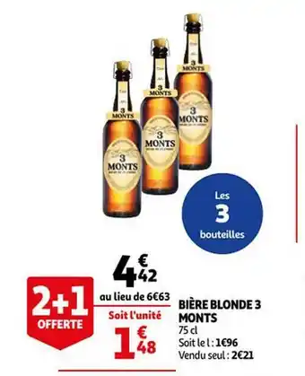 Auchan Bière blonde 3 monts offre