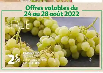 Auchan Raisin bio offre