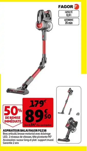 Auchan Aspirateur balai fagor offre