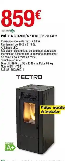 Brico Dépôt Poêle à granulés offre