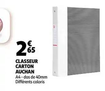 Auchan Classeur carton auchan offre