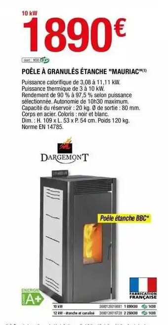 Brico Dépôt Oêle à granulés etanche offre