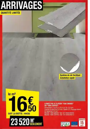 Brico Dépôt Lames pvc & clipser offre