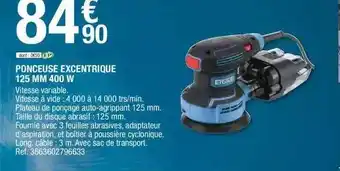 Brico Dépôt Ponceuse excentrique 125mm 400w offre