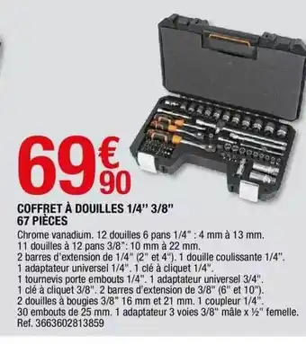 Brico Dépôt Coffret à douilles 1-4 offre