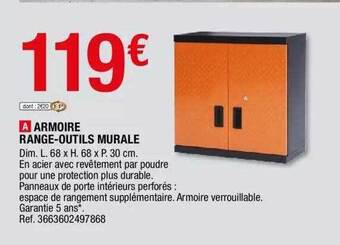 Brico Dépôt Armoire range-outils murale offre