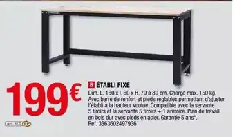 Brico Dépôt Établi fixe offre