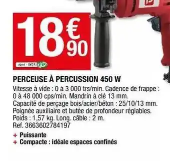 Brico Dépôt Erceuse à percussion 450w offre