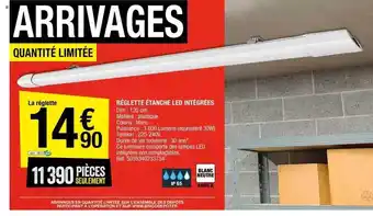 Brico Dépôt Réglette étanche led intégrées offre