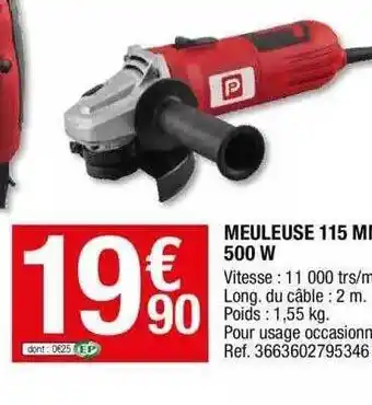 Brico Dépôt Meuleuse 500w offre