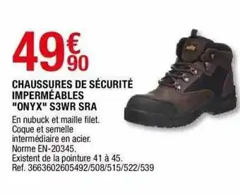 Chaussures de sécurité imperméables