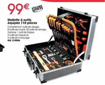 Brico Pro Mallette à outils équipée 110 pièces offre
