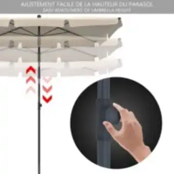 E.Leclerc Brico Parasol rectangulaire 2x1.25m avec housse de protection beige offre