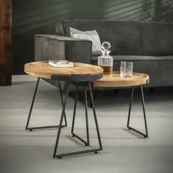 Pier Import Table d'appoint bois d'acacia ovale (2 pièces) melbourne offre