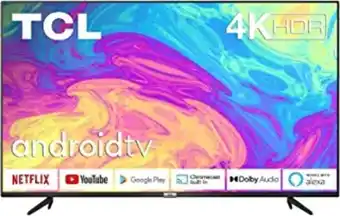 Tcl 43bp615 (108cm) tv led 43 pouces smart tv (4k ultra hd, hdr 10, triple tuner, android tv, micro dimming pro, prime vid...