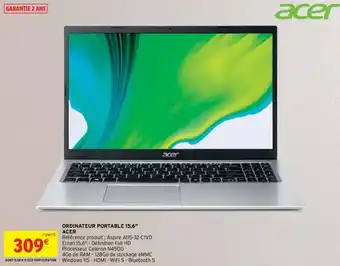Intermarché Ordinateur portable 15,6" acer offre