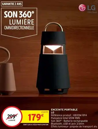 Intermarché LG enceinte portable offre