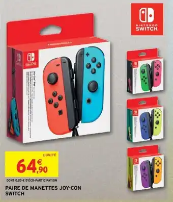 Intermarché Paire de manettes joy-con switch offre