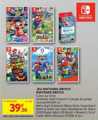Intermarché Jeu nintendo switch nintendo switch offre