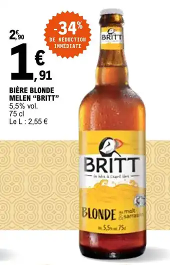 E.Leclerc "BRITT" bière blonde melen offre